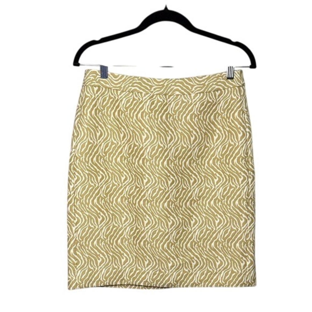 Banana Republic Skirt Size 4 Gold Beige Zebra‎ Print Career Business Casual